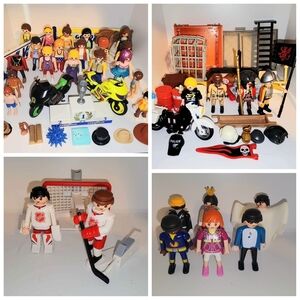 large lot of assorted Playmobil parts and figures from multiple sets